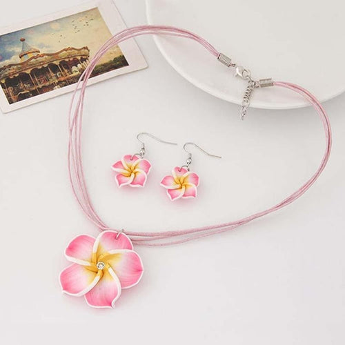 Flower Necklace Earrings