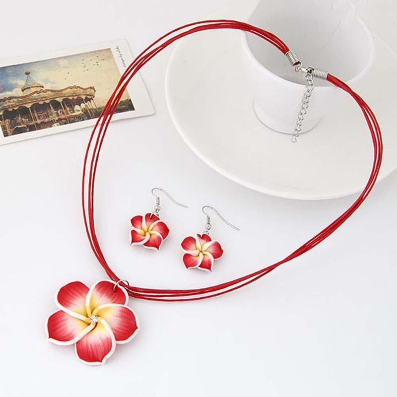 Flower Necklace Earrings